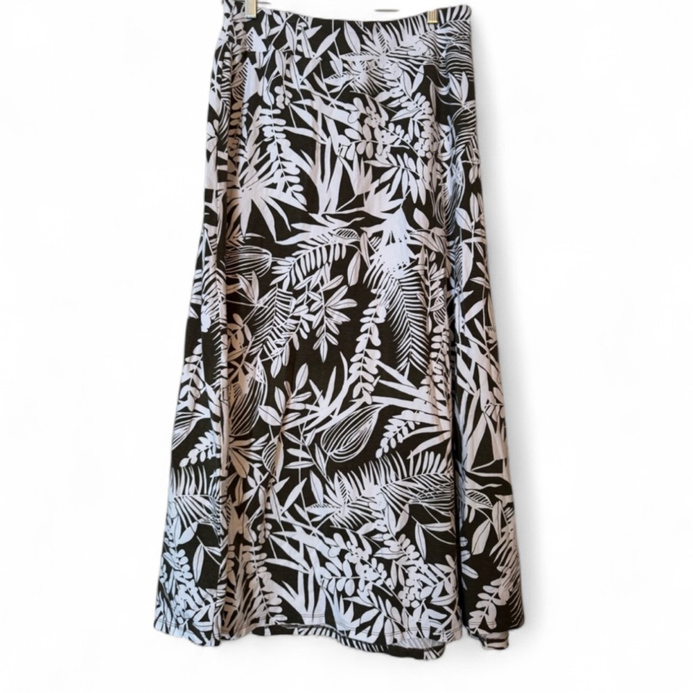 Talbots leaf midi skirt